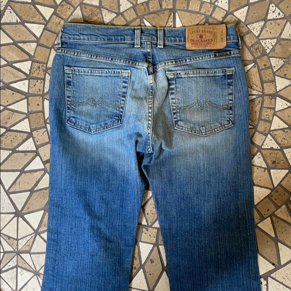 Lucky Brand Dungarees 6/28 blue jeans/ distressed - Picture 5 of 11